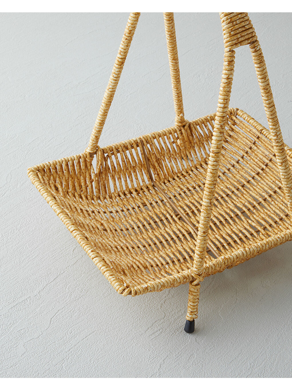 Wicker Plastik Rattan Katlı Servis 23x19x25 cm Açık Kahverengi-2