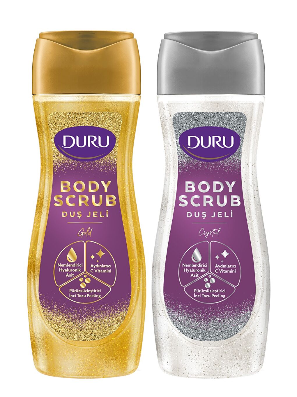 Duru Beyaz Body Scrub Crystal & Gold Duş Jeli 2x450 Ml İkili Set