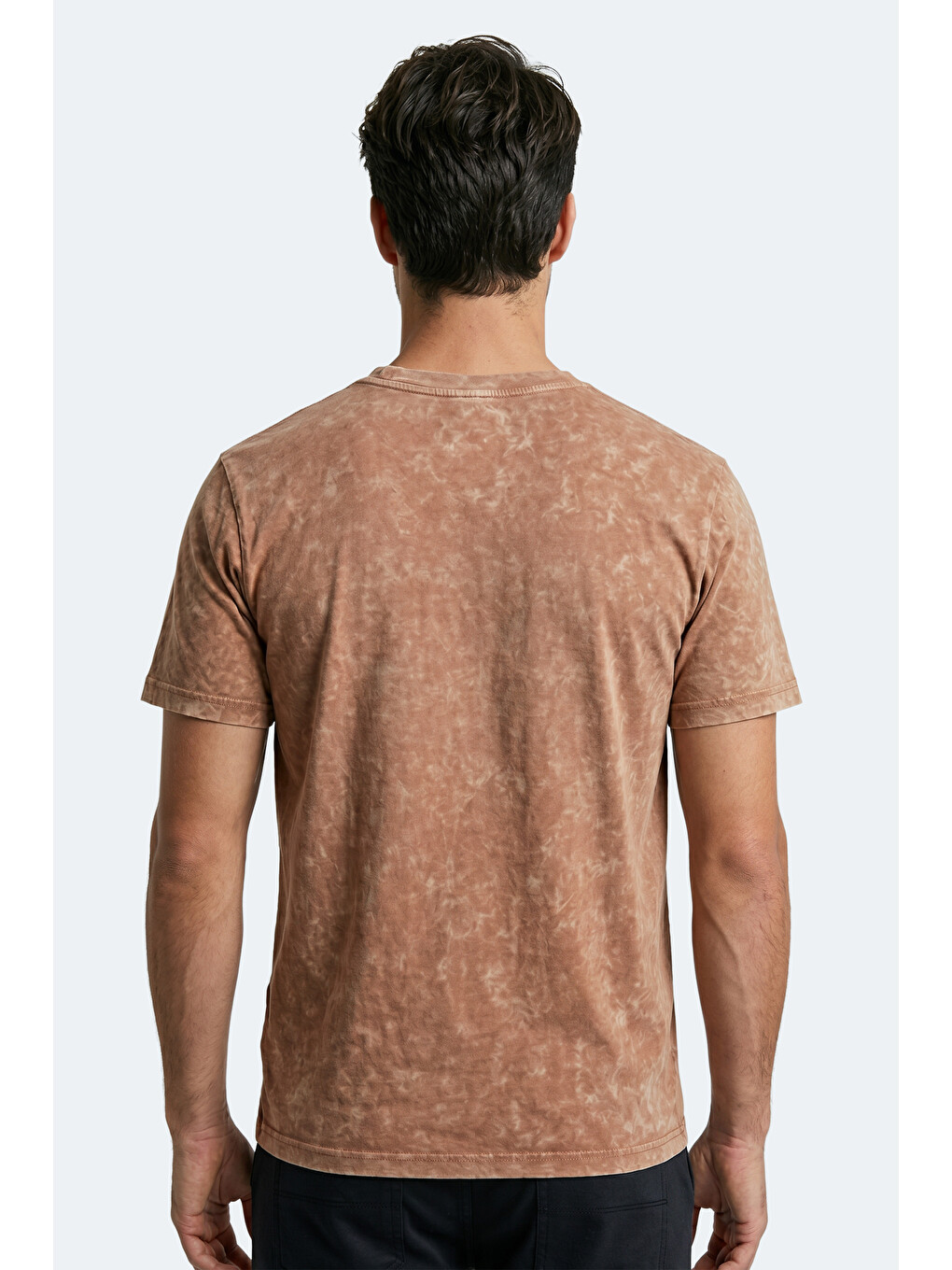 Kahverengi ZAIR Erkek Baskılı Camel Tişört-3
