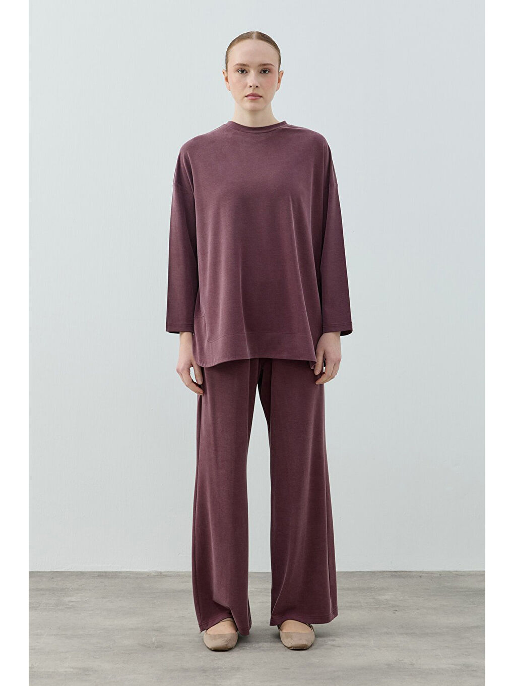 Bambu Comfi Pantolonlu Takım 1805 Bordo-3