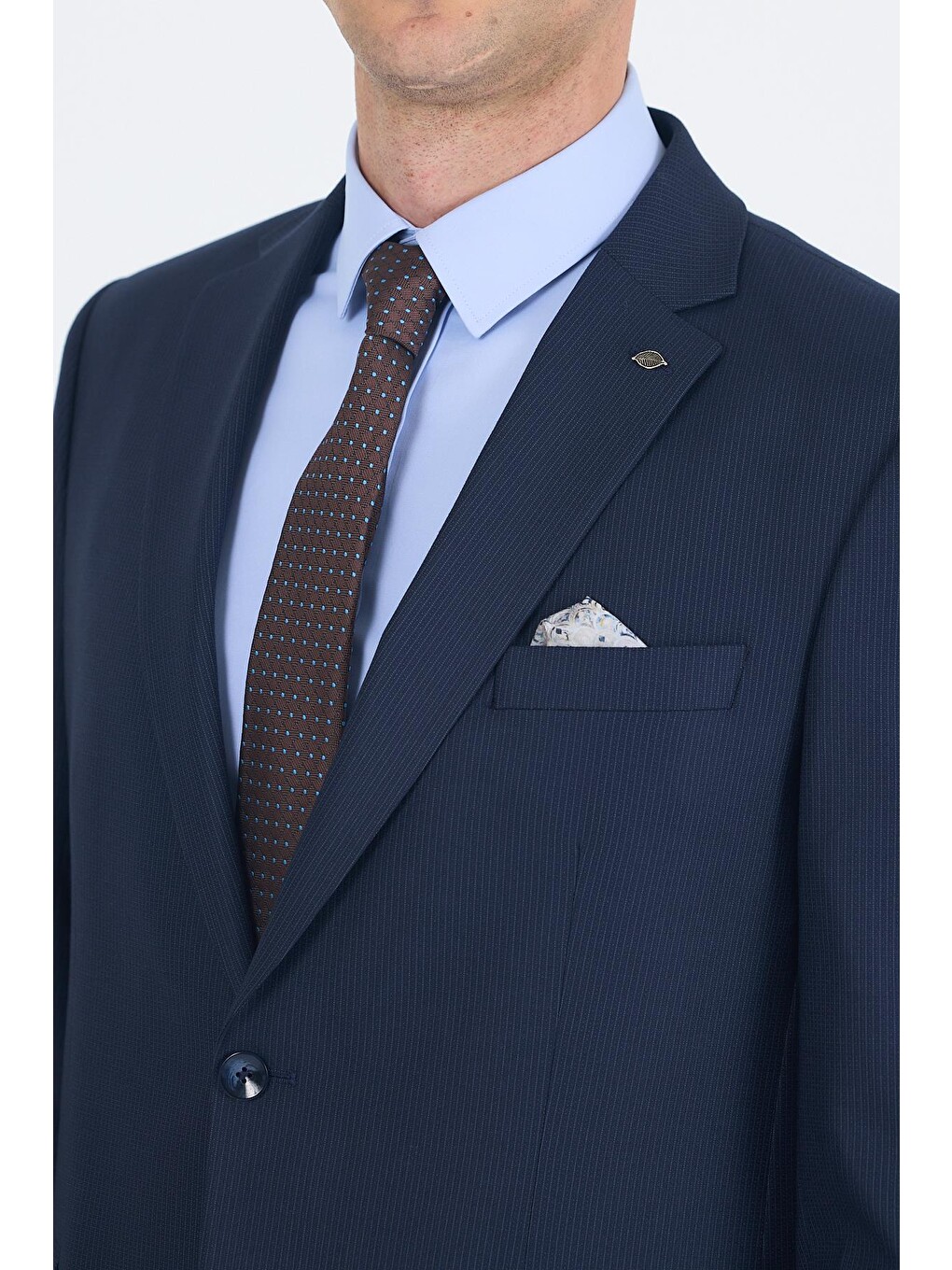 Lacivert Mono Yaka Bez Ayağı Tam Astar Pamuklu 4 Drop Comfort Fit Classic Takım Elbise 1001250178-3