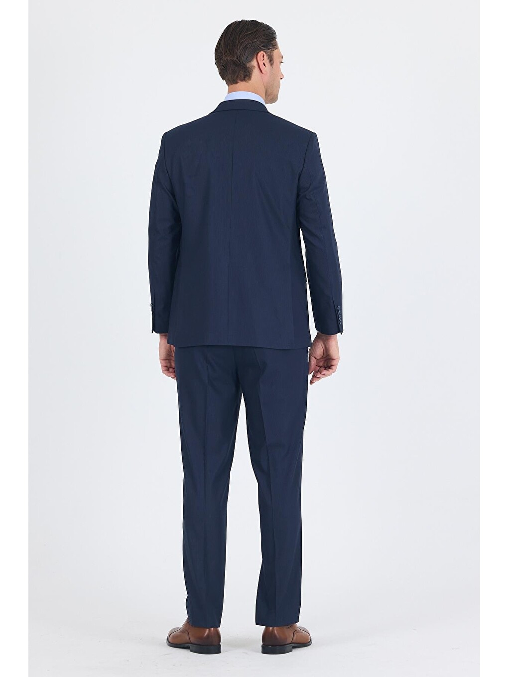 Lacivert Mono Yaka Bez Ayağı Tam Astar Pamuklu 4 Drop Comfort Fit Classic Takım Elbise 1001250178-4
