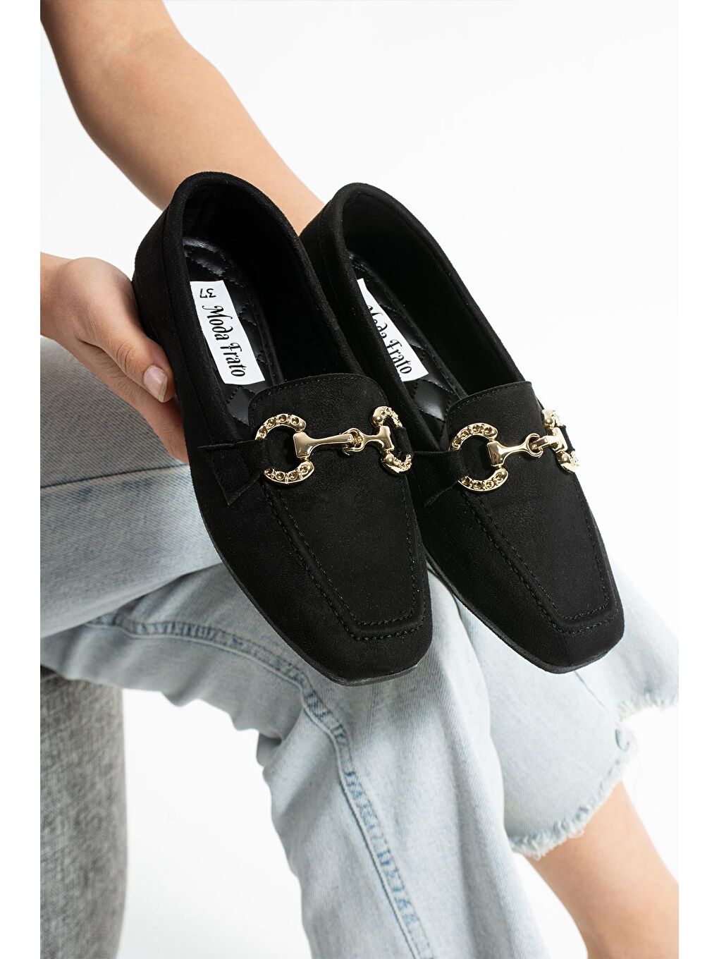 Siyah ALY-164 Kadın Babet Günlük Kadın Ayakkabı-2