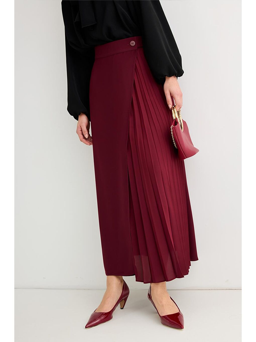 Rita Piliseli Anvelop Etek Bordo-3