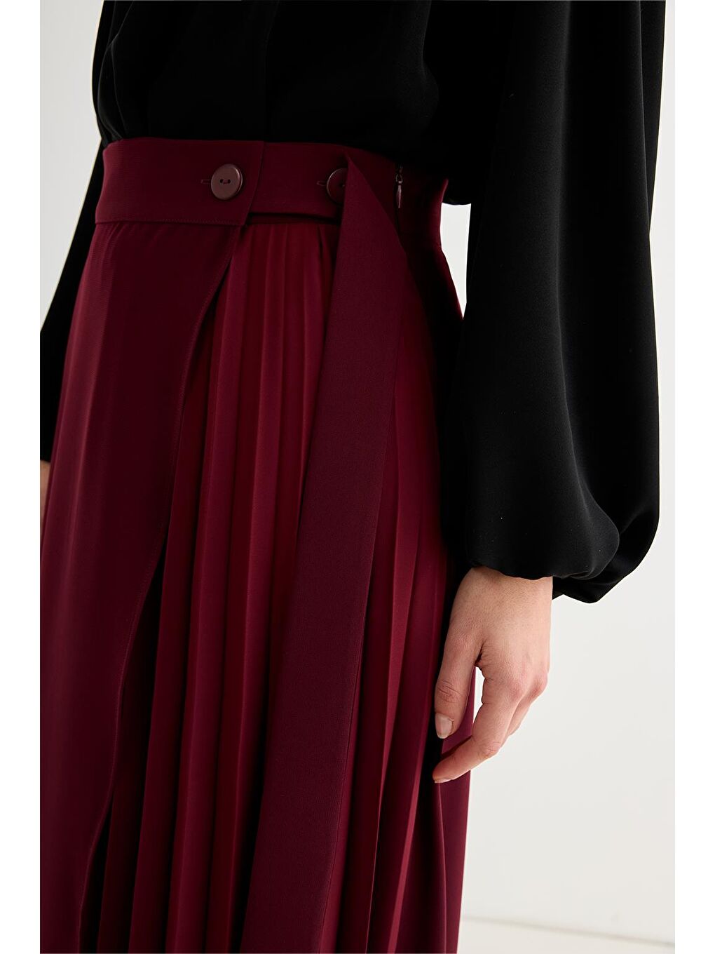 Rita Piliseli Anvelop Etek Bordo-4