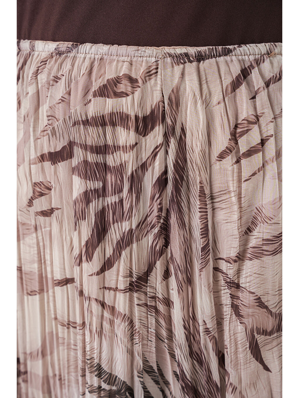 Kadın Asimetrik Kesim Şifon Etek 8056 - Bej-5