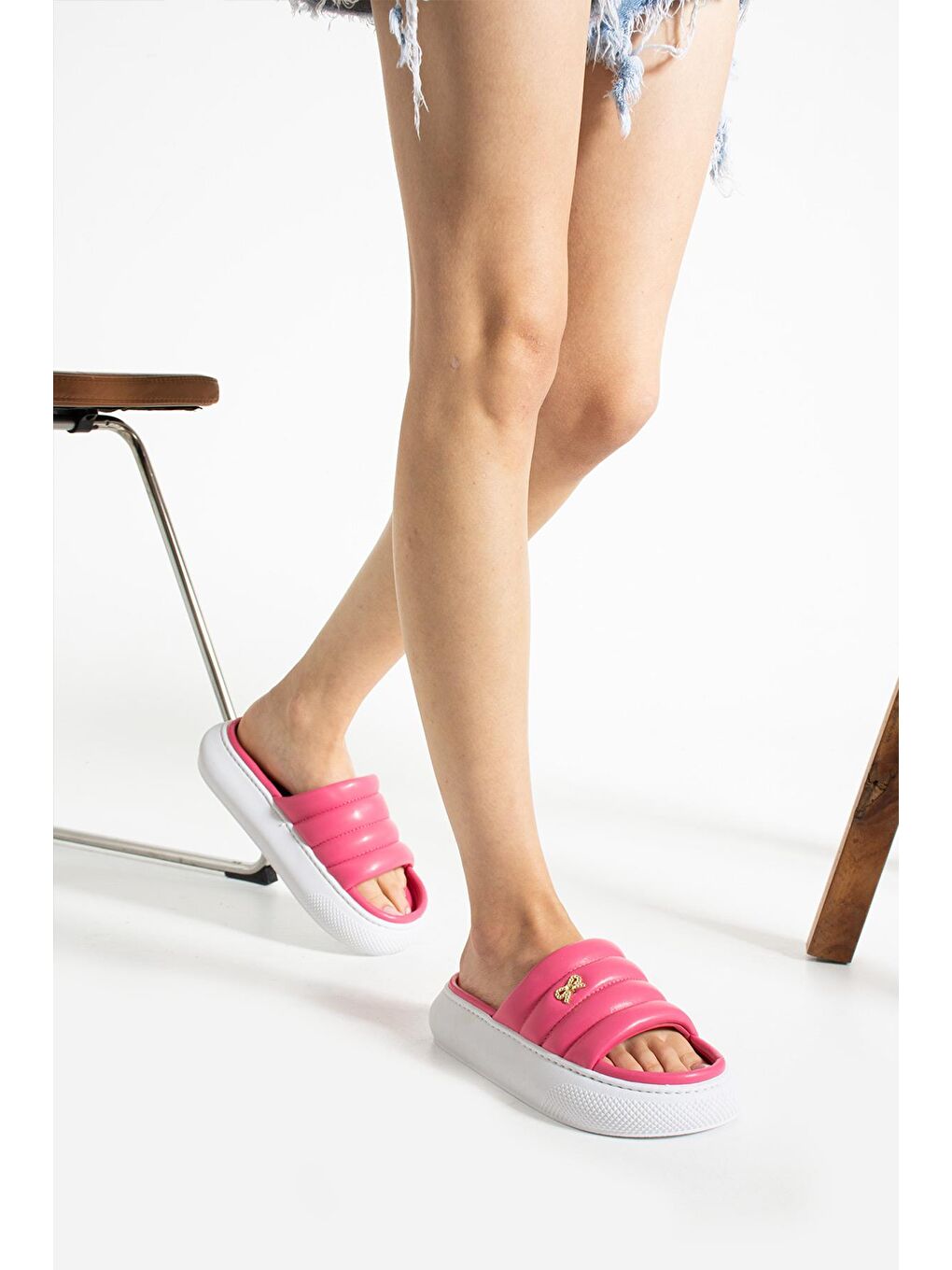 Fuşya LOTUS Kadın Terlik Dış Mekan ve Ev Terliği Havuz Deniz Terliği-1