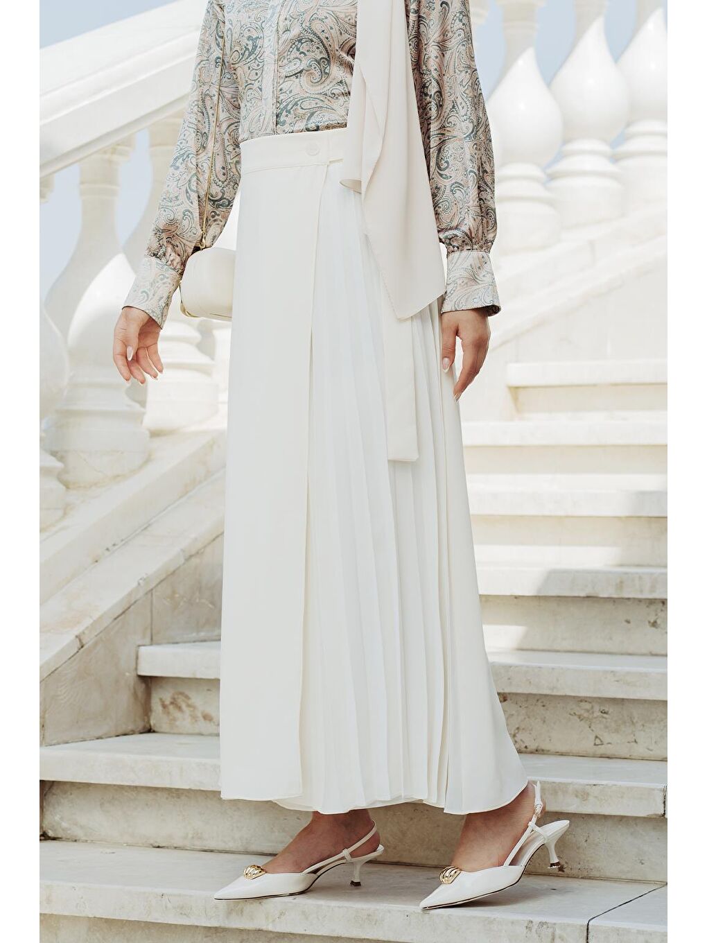 Rita Piliseli Anvelop Etek Ekru-4