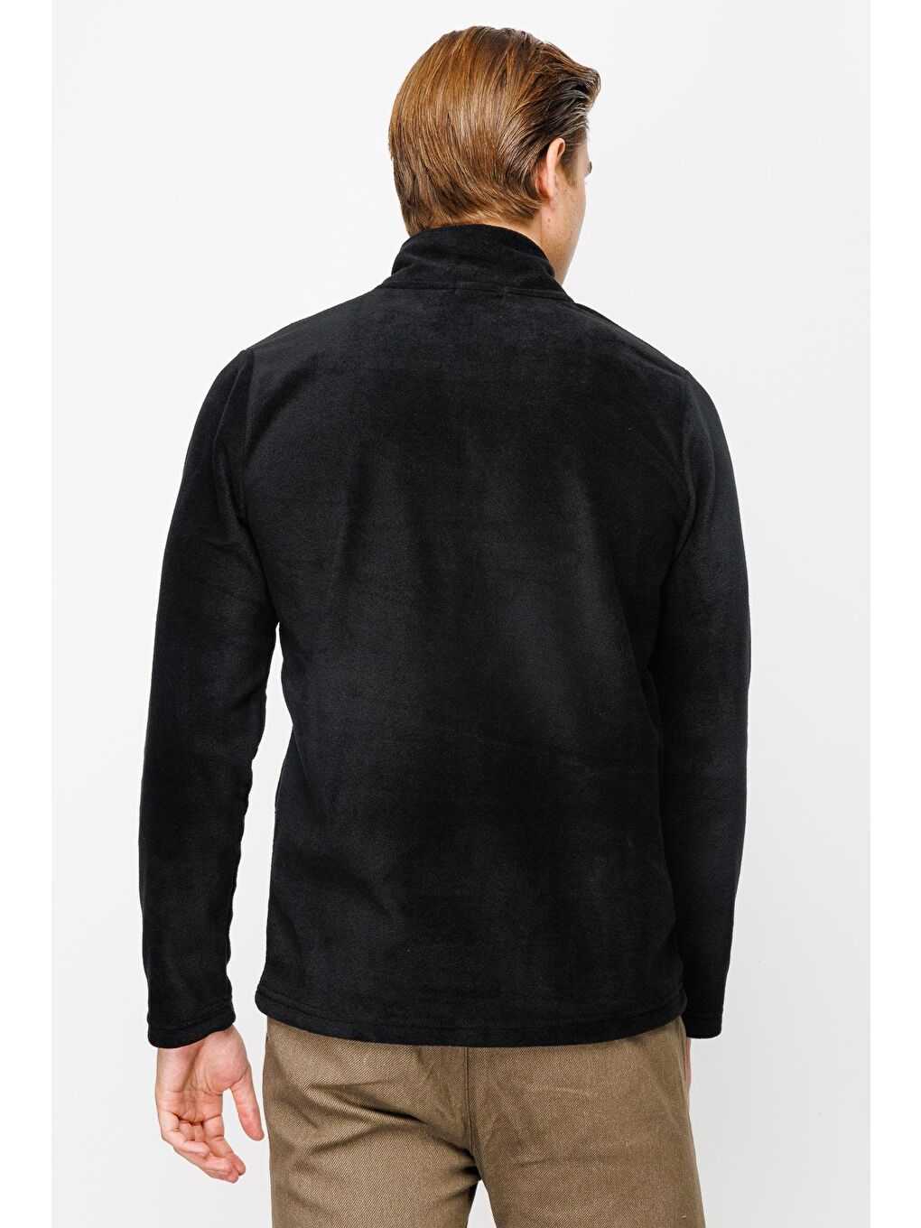 Erkek Siyah Yarım Fermuar Polar-4