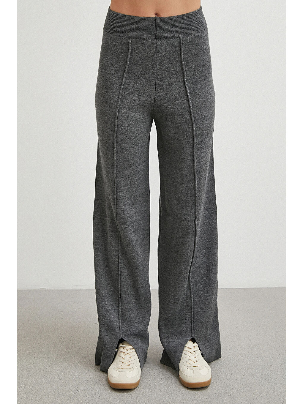 Çift Fermuarlı Kapüşonlu Pantolonlu Takım Gri-5