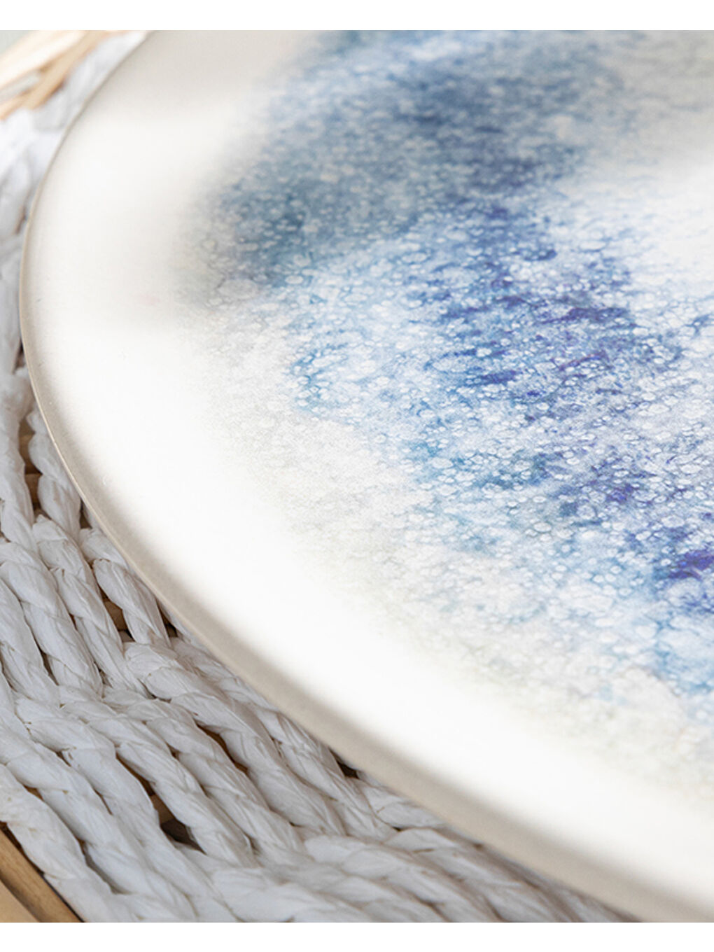 Aqua Side Seramik Pizza Servis Tabağı 32 cm Mavi-2