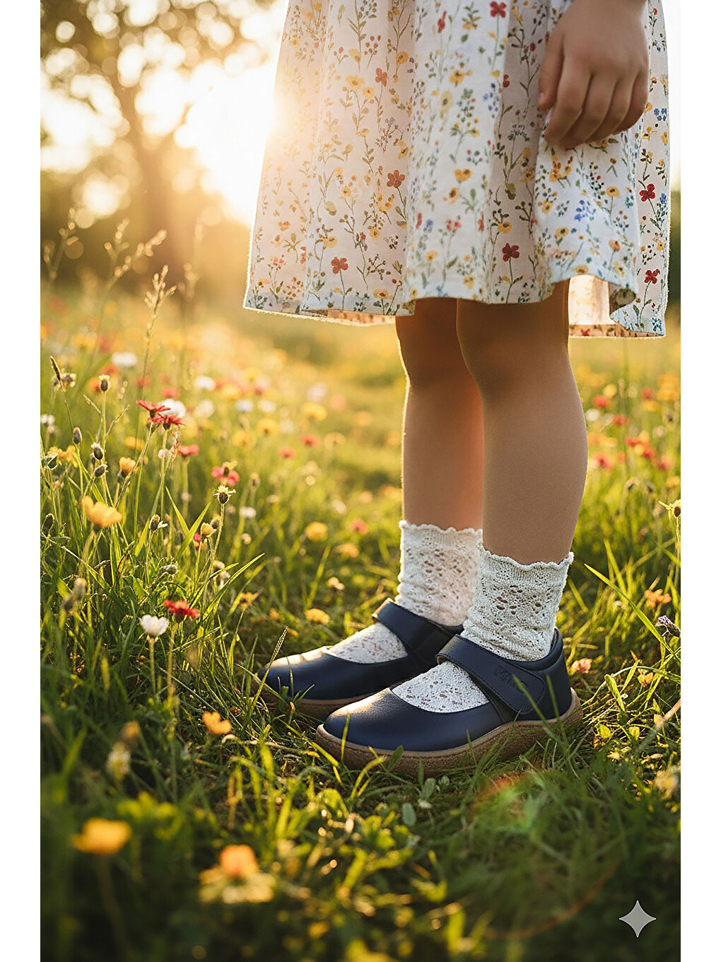 Lacivert Lida %100 Deri Günlük Kız Çocuk Babet Ayakkabı-2