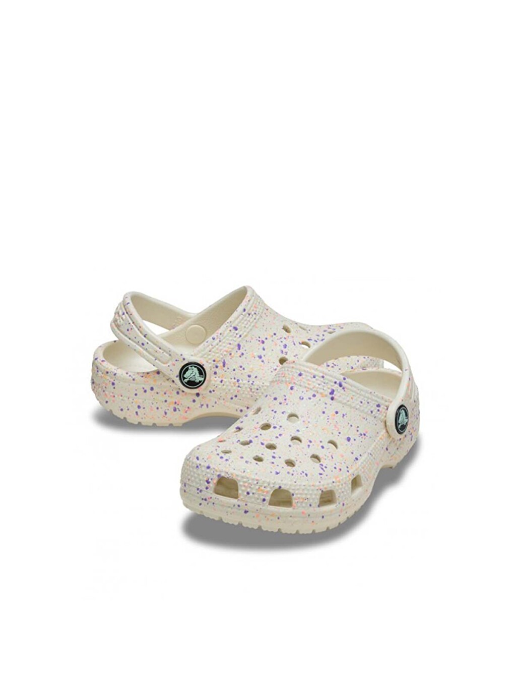 Classic Glow Paint Splatter Clog Bebek Bej Terlik-2