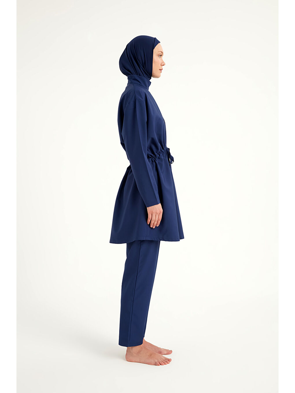 Lacivert Hakim Yaka Tam Kapalı Tesettür Mayo Takımı A2502-2-4