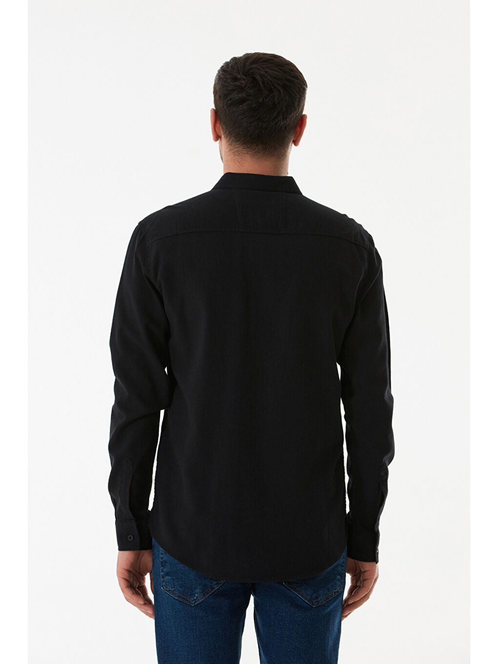 Siyah Basic Cepli Düğmeli Gömlek-4