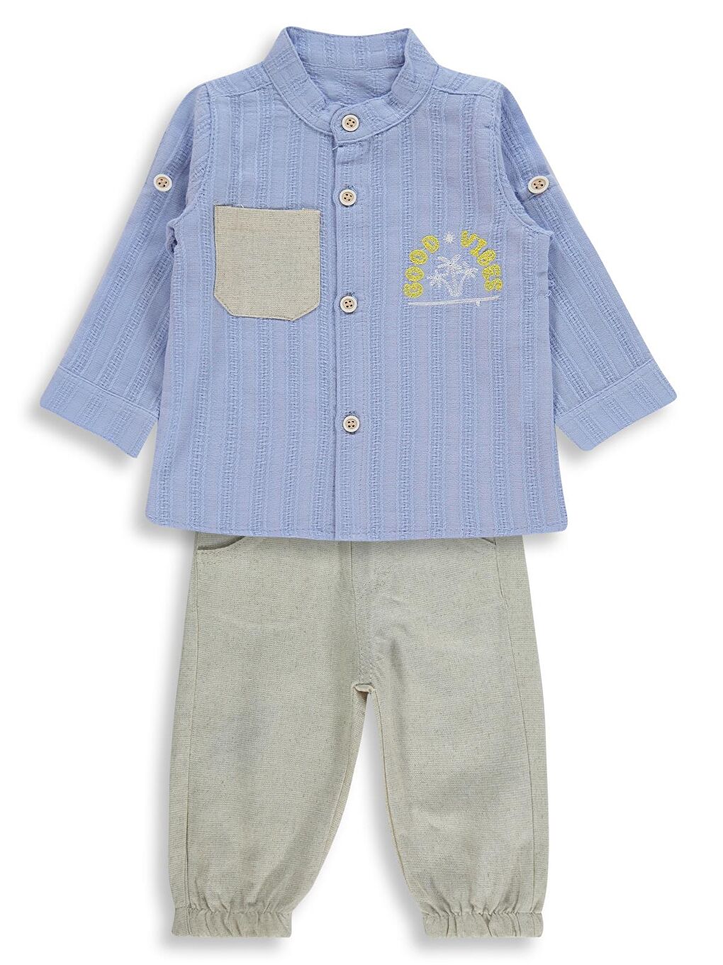 Fularlı 3 Lü 6-18 Ay Takım - Mavi 12-18 Ay