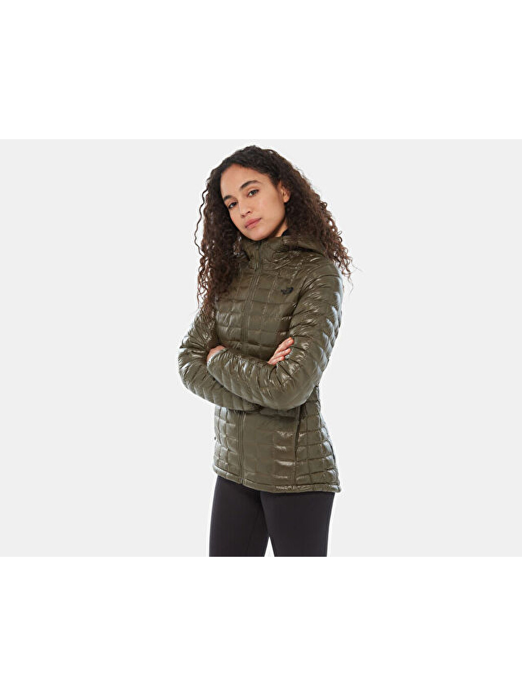 North Face Yeşil Kadın Montu Nf0a3ygn21l1 W Eco Tball Hdie-2