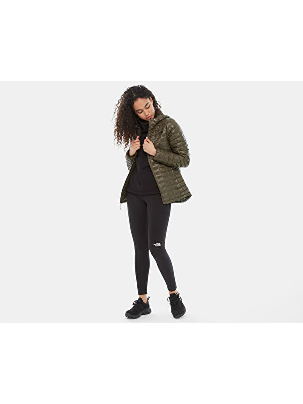 North Face Yeşil Kadın Montu Nf0a3ygn21l1 W Eco Tball Hdie-3