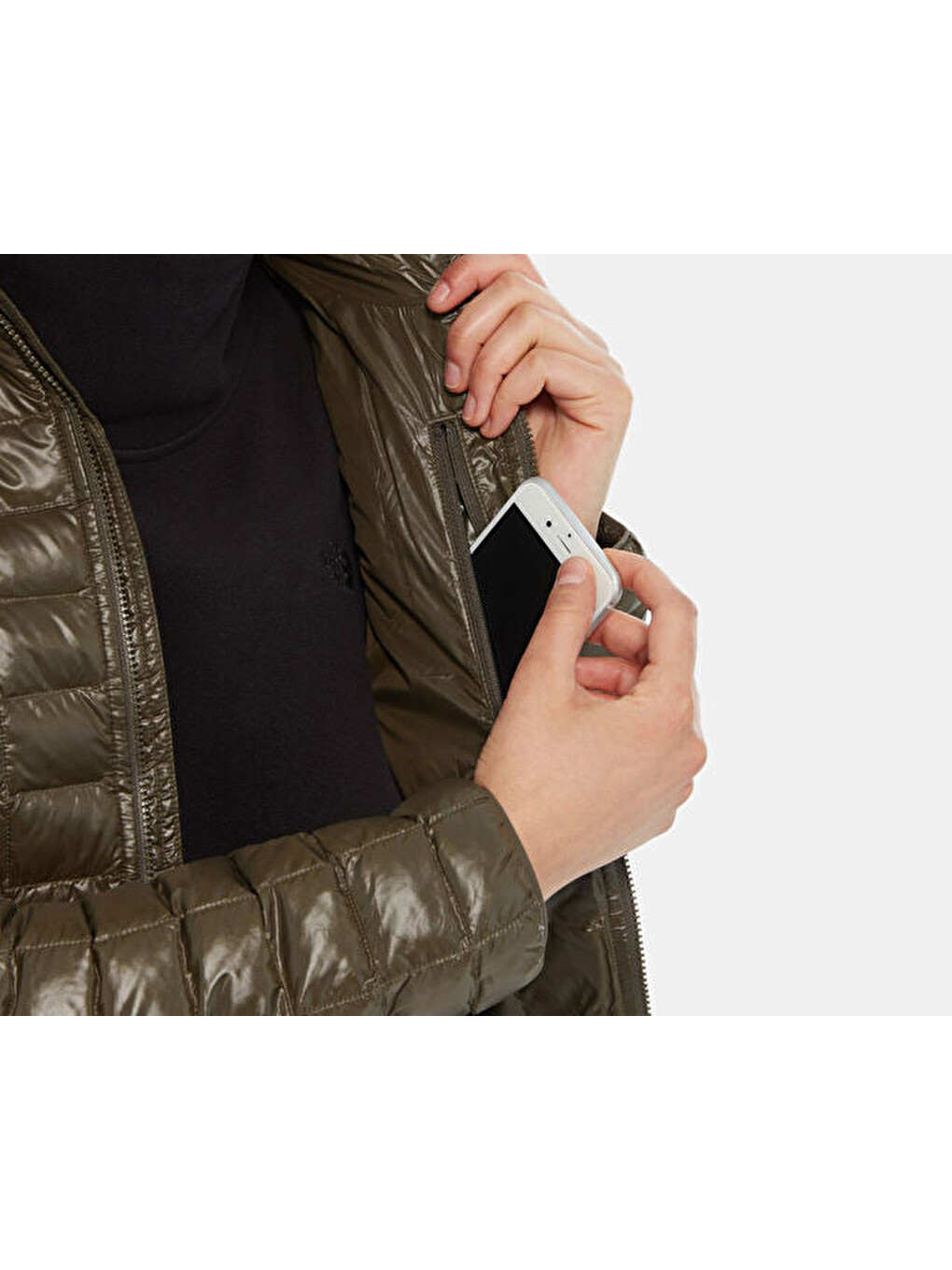 North Face Yeşil Kadın Montu Nf0a3ygn21l1 W Eco Tball Hdie-6