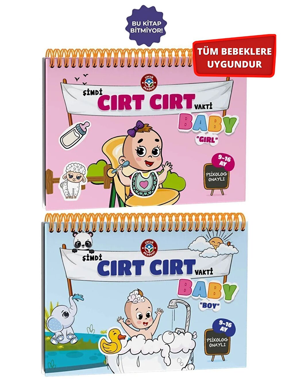 Tüm Bebeklere Uygun Cırt Cırt Vakti Baby Girl ve BABY BOY 9 16 Ay