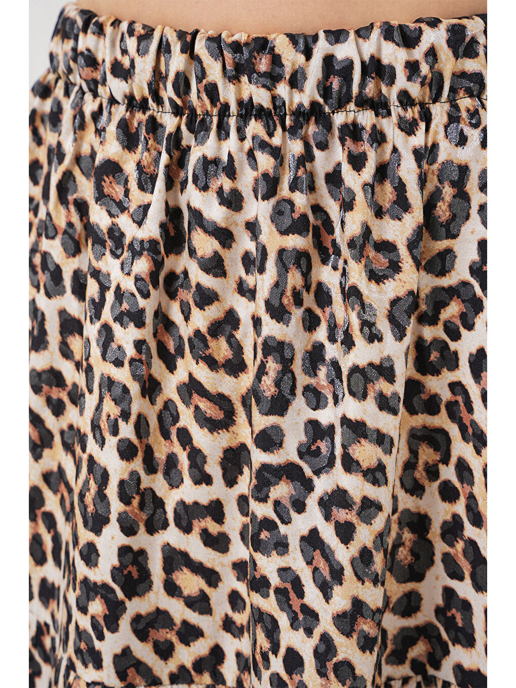 Kadın Desenli Uzun Etek 8053 - C. Kahverengi-4