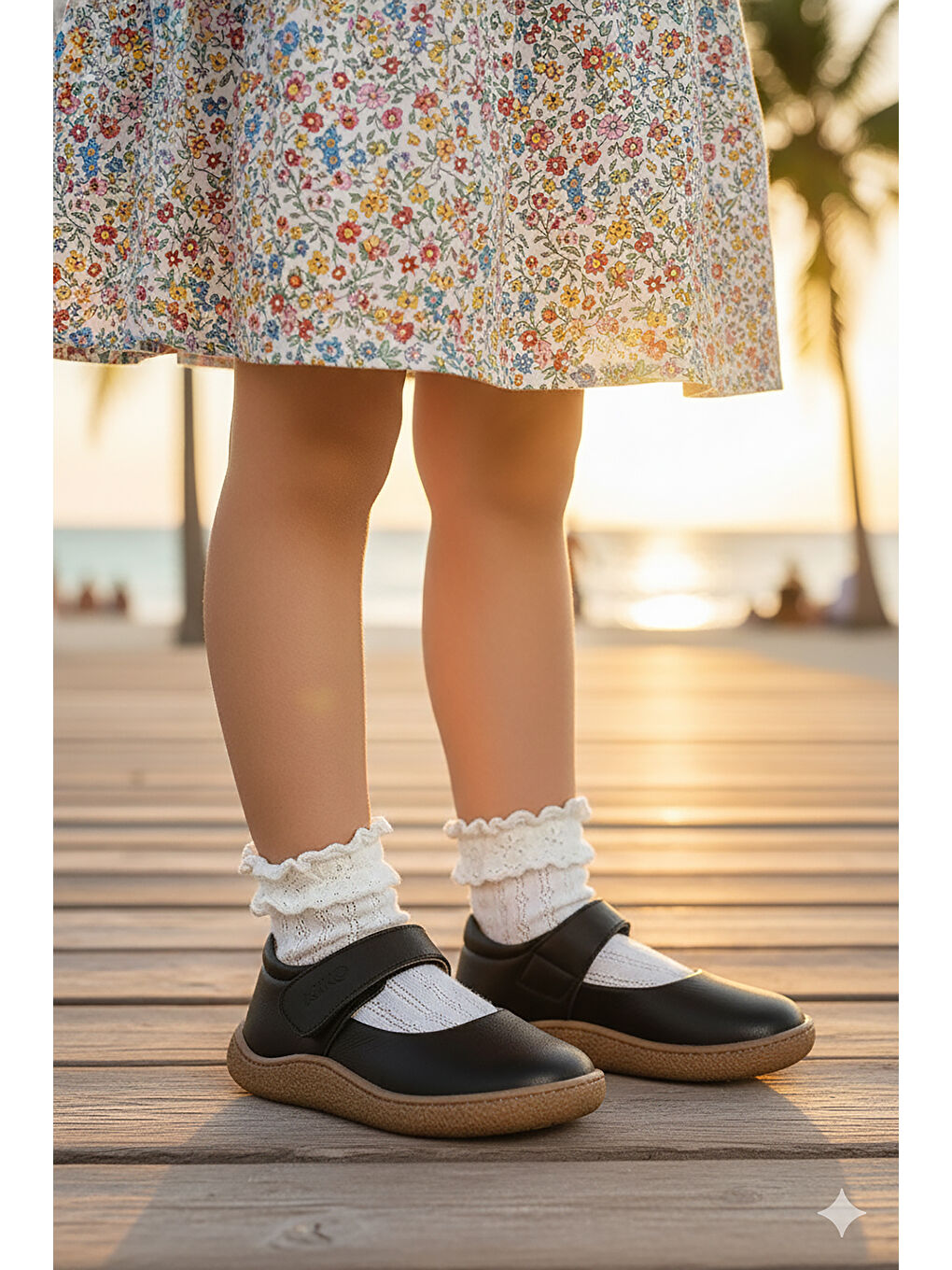 Siyah Lida %100 Deri Günlük Kız Çocuk Babet Ayakkabı-2