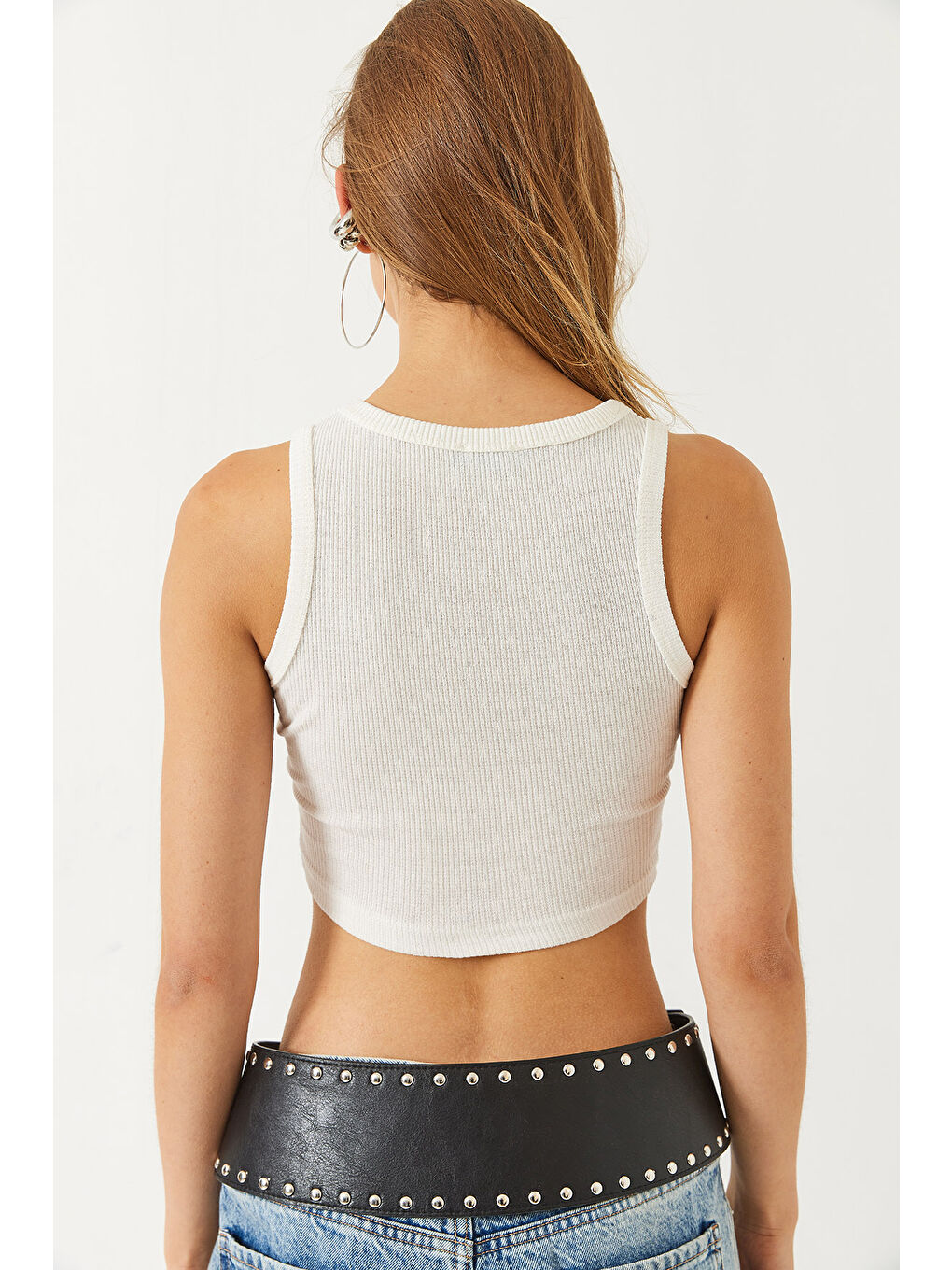 Bej Kadın Fitilli Kaşkorse İkili Bluz-4