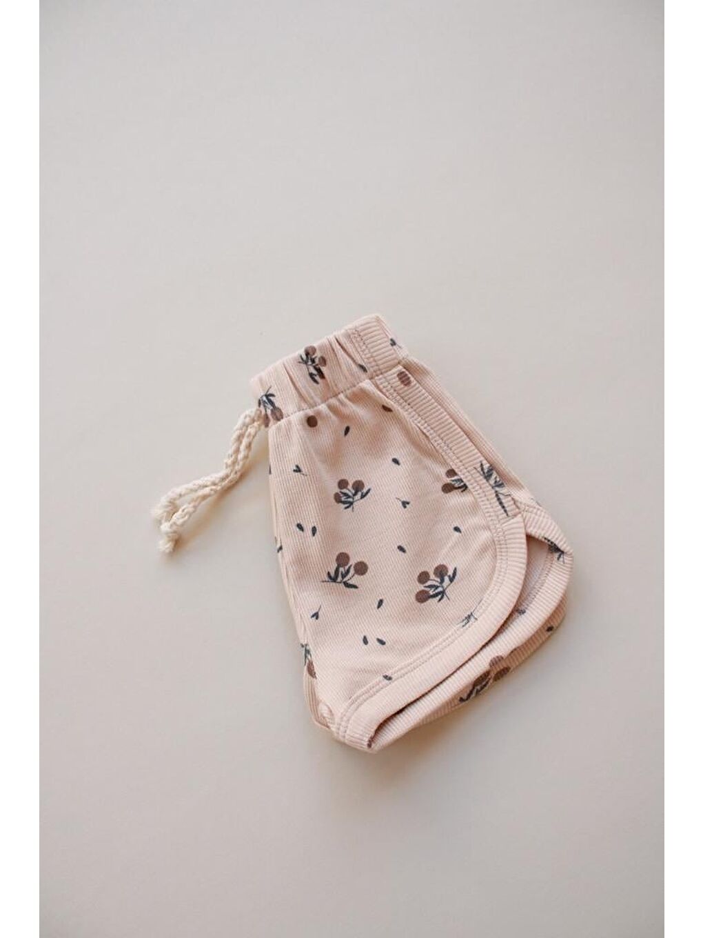 Bej Zeytin Desen Kaşkorse Şort-1