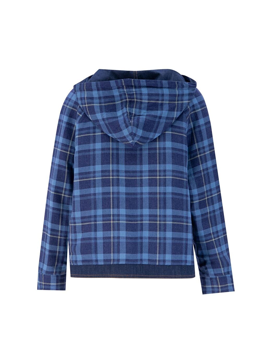 Ekose Astarlı Denim Ceket 24K5701 Lacivert-5