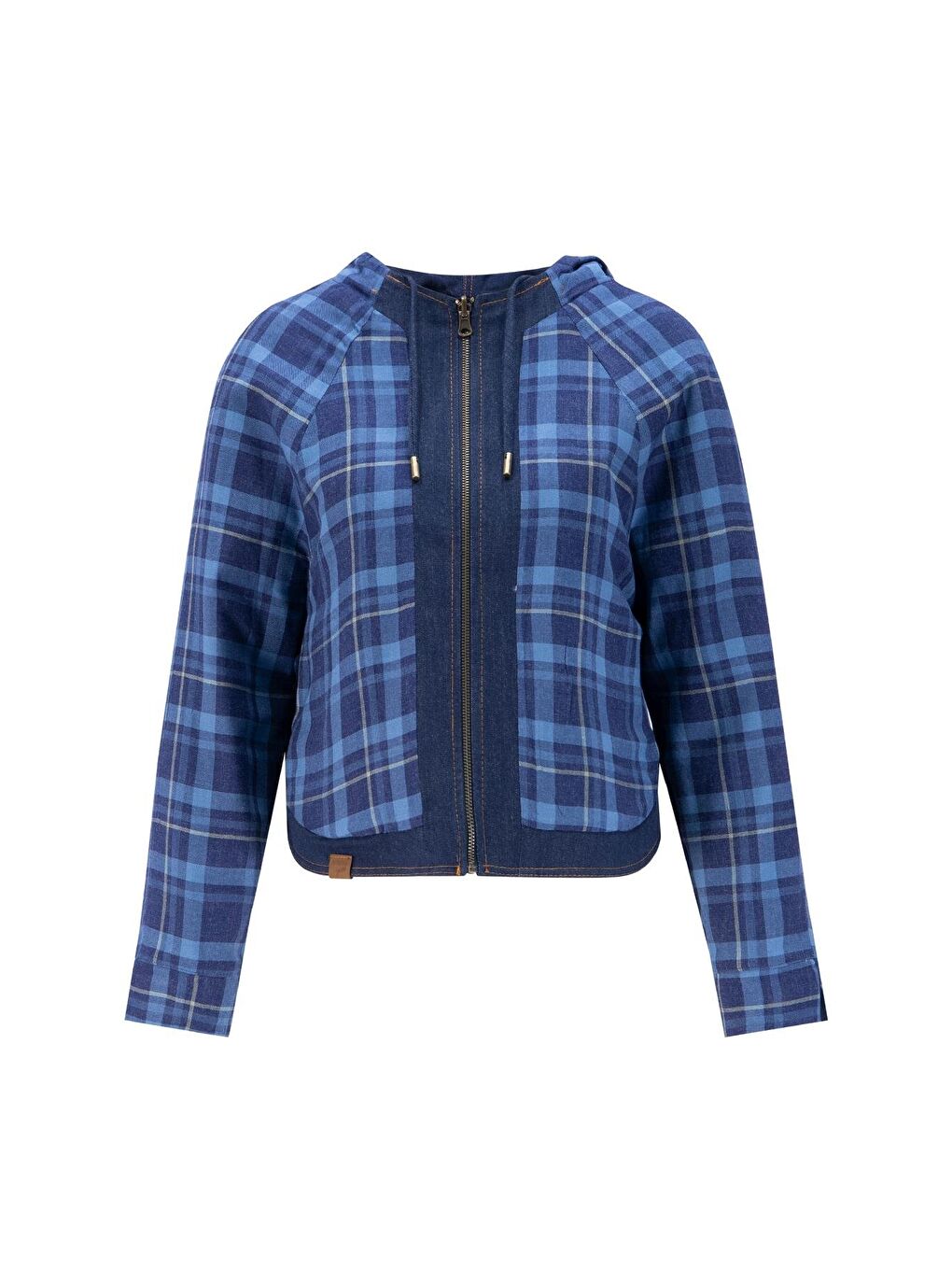 Ekose Astarlı Denim Ceket 24K5701 Lacivert-6