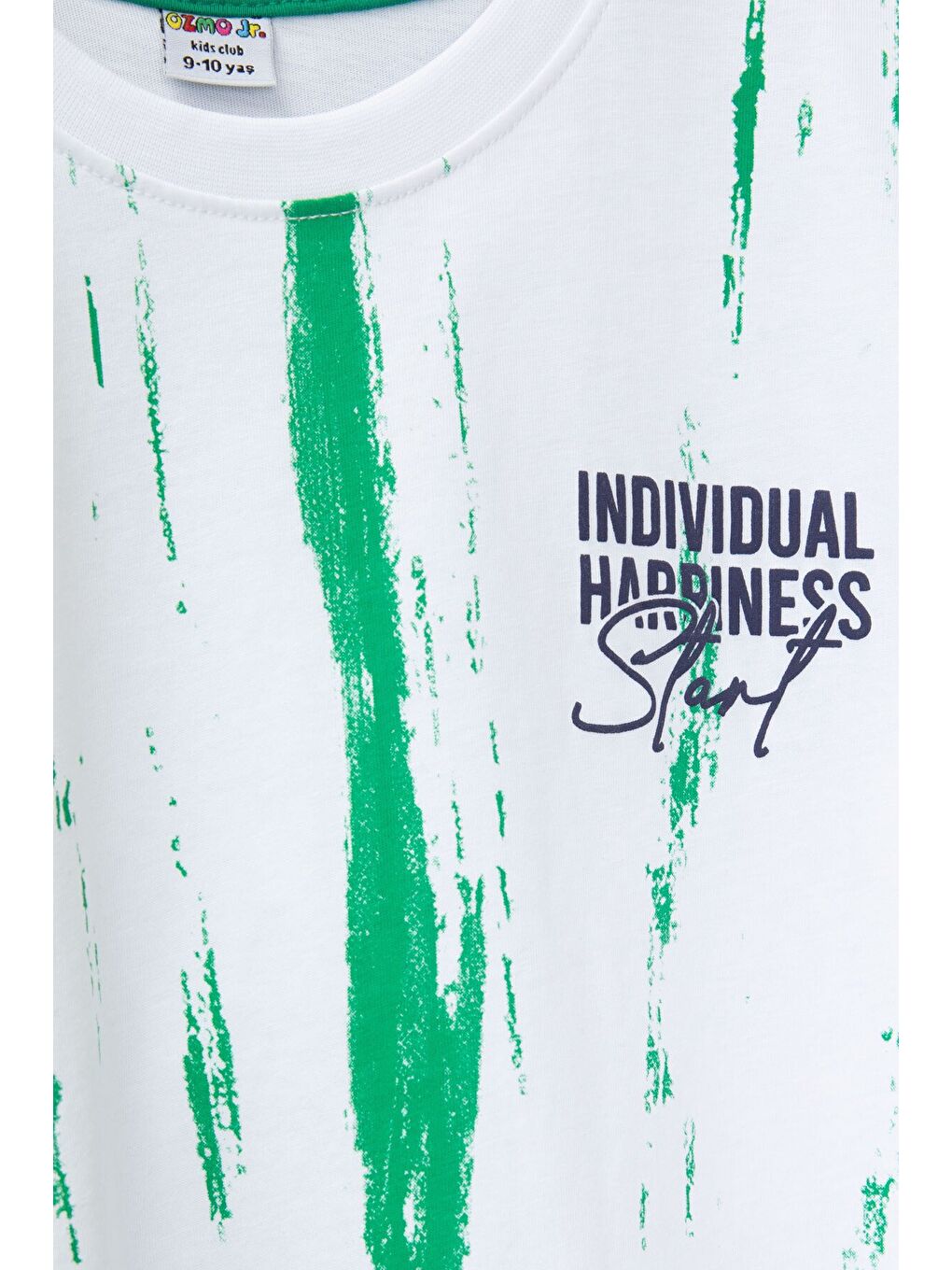 Yeşil Desenli Tişörtlü Erkek Çocuk Yazı Baskılı Şortlu Takım 23786-4