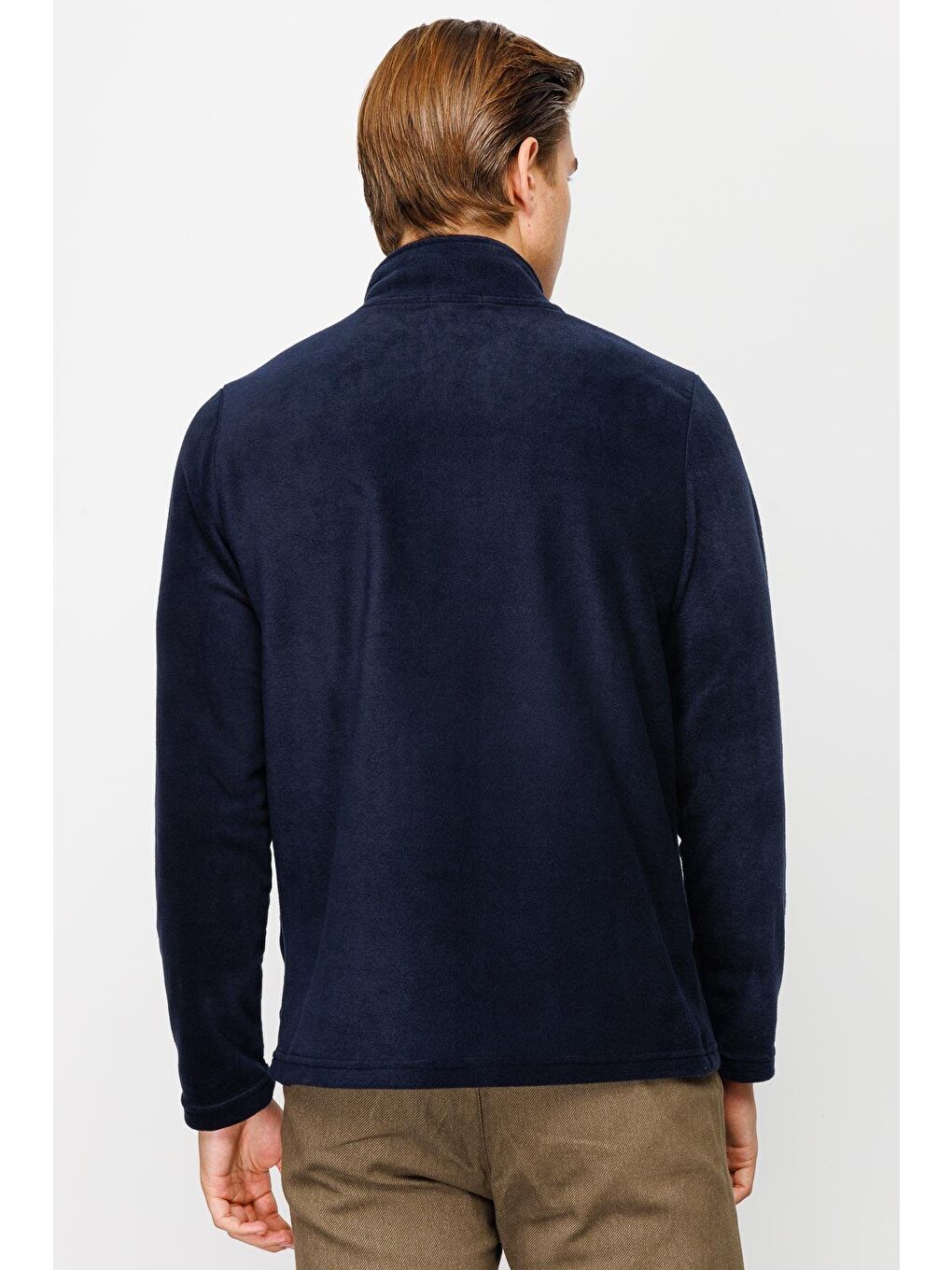 Erkek Lacivert Yarım Fermuar Polar-2