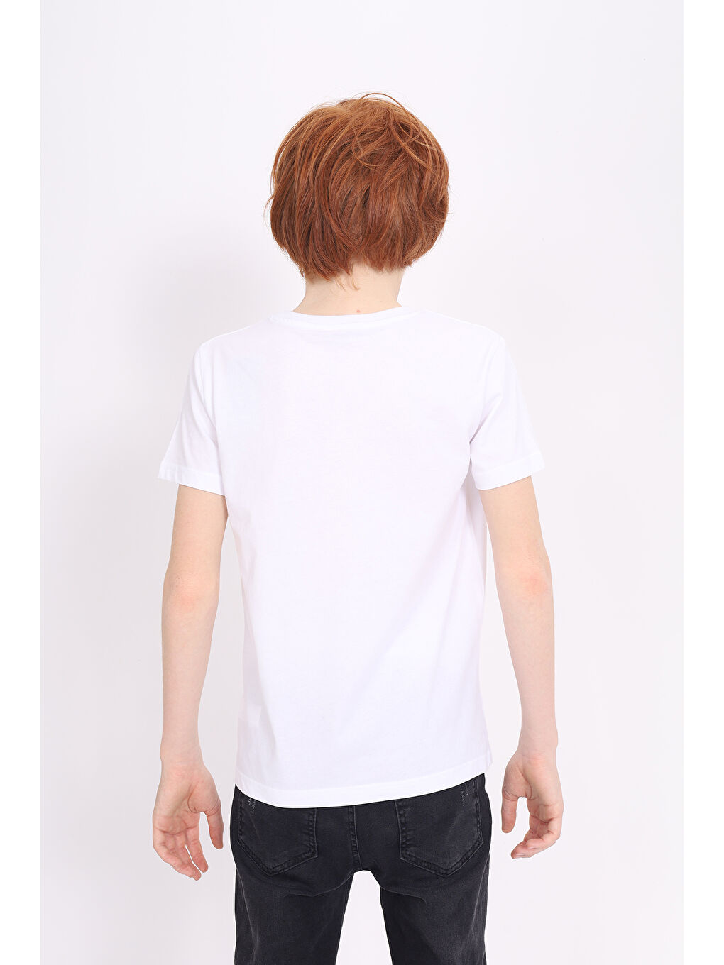 Beyaz Unisex Çocuk Baskılı Tişört-1