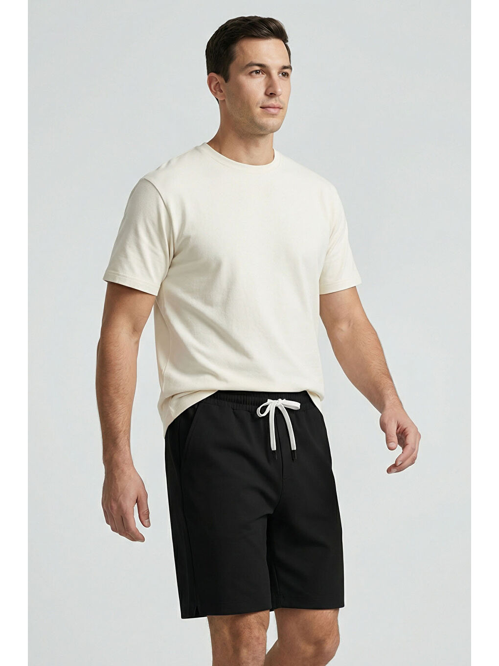 Siyah Standart Fit Basic Arka Cepli Erkek Şort - 88314-2