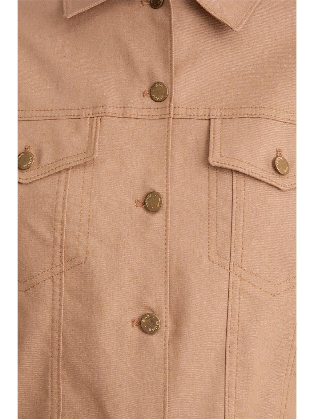 Kahverengi Kısa Denim Ceket 24Y5405 Camel-3