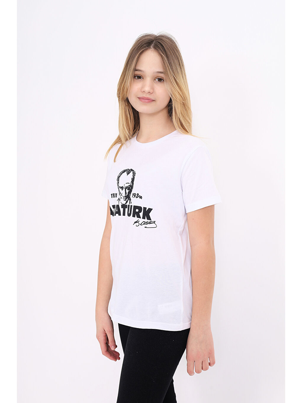 Beyaz Unisex Çocuk Baskılı Tişört-3