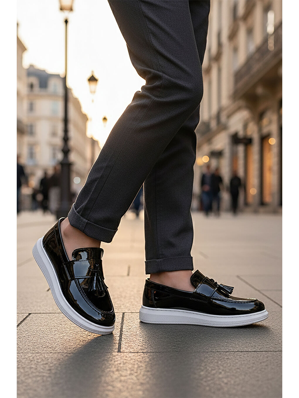 Siyah Tula Rugan Fiyonklu Erkek Çocuk Sünnet Ayakkabı-2