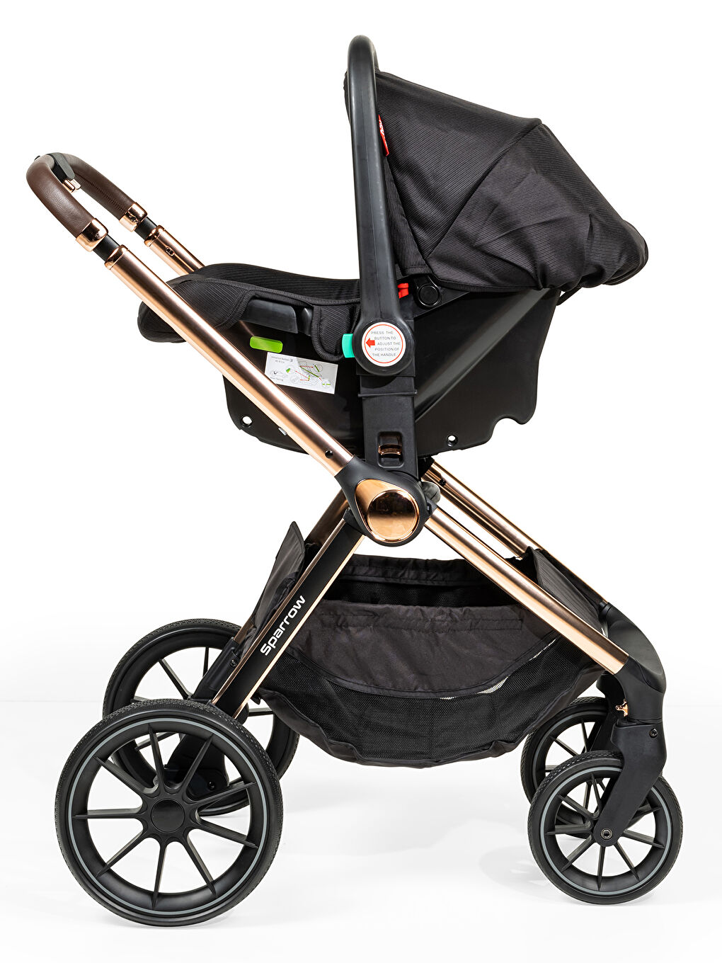 Sparrow Travel Sistem Bebek Arabası Siyah-4