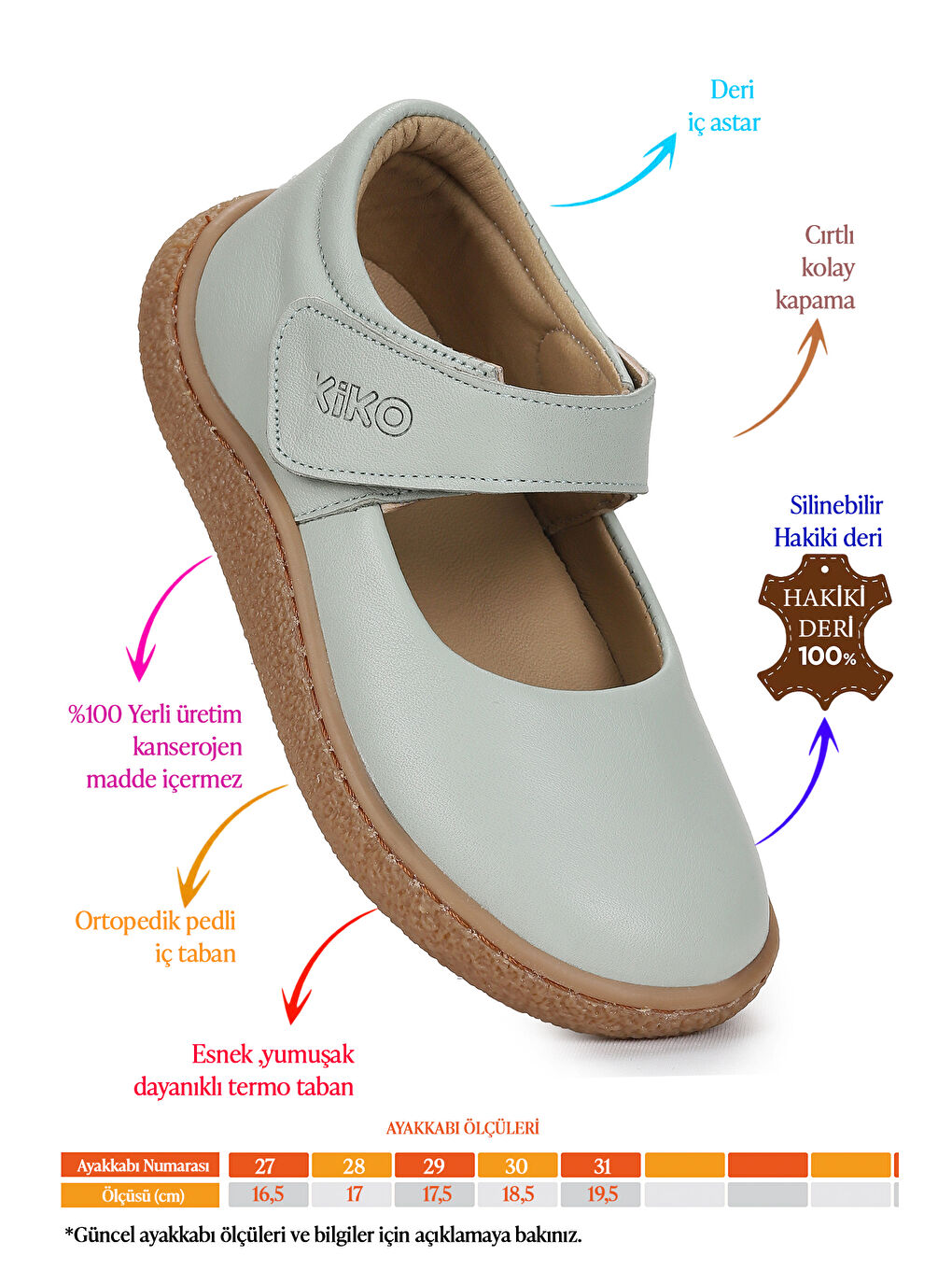 Turkuaz Lida %100 Deri Günlük Kız Çocuk Babet Ayakkabı-1