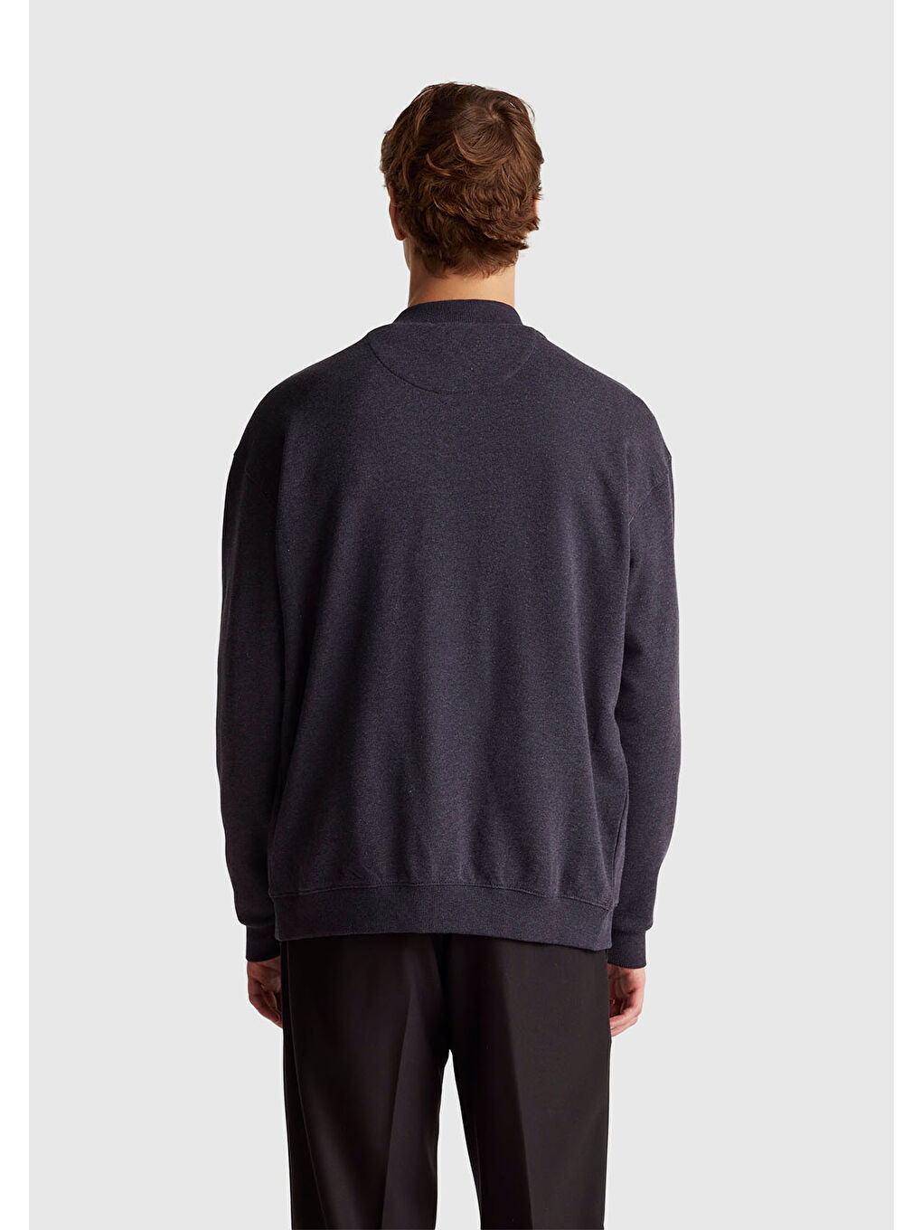 Erkek Lacivert %100 Pamuk Logo İşlemeli Cep Detaylı Düğmeli Hırka-2