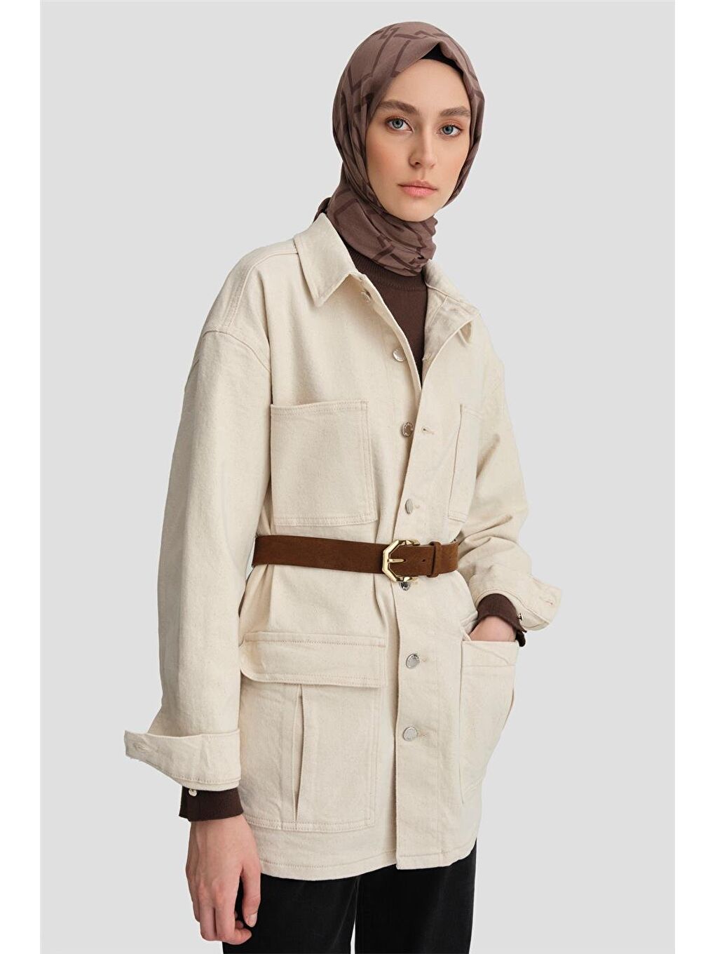 Denim Ceket 24Kd3403 Bej-2