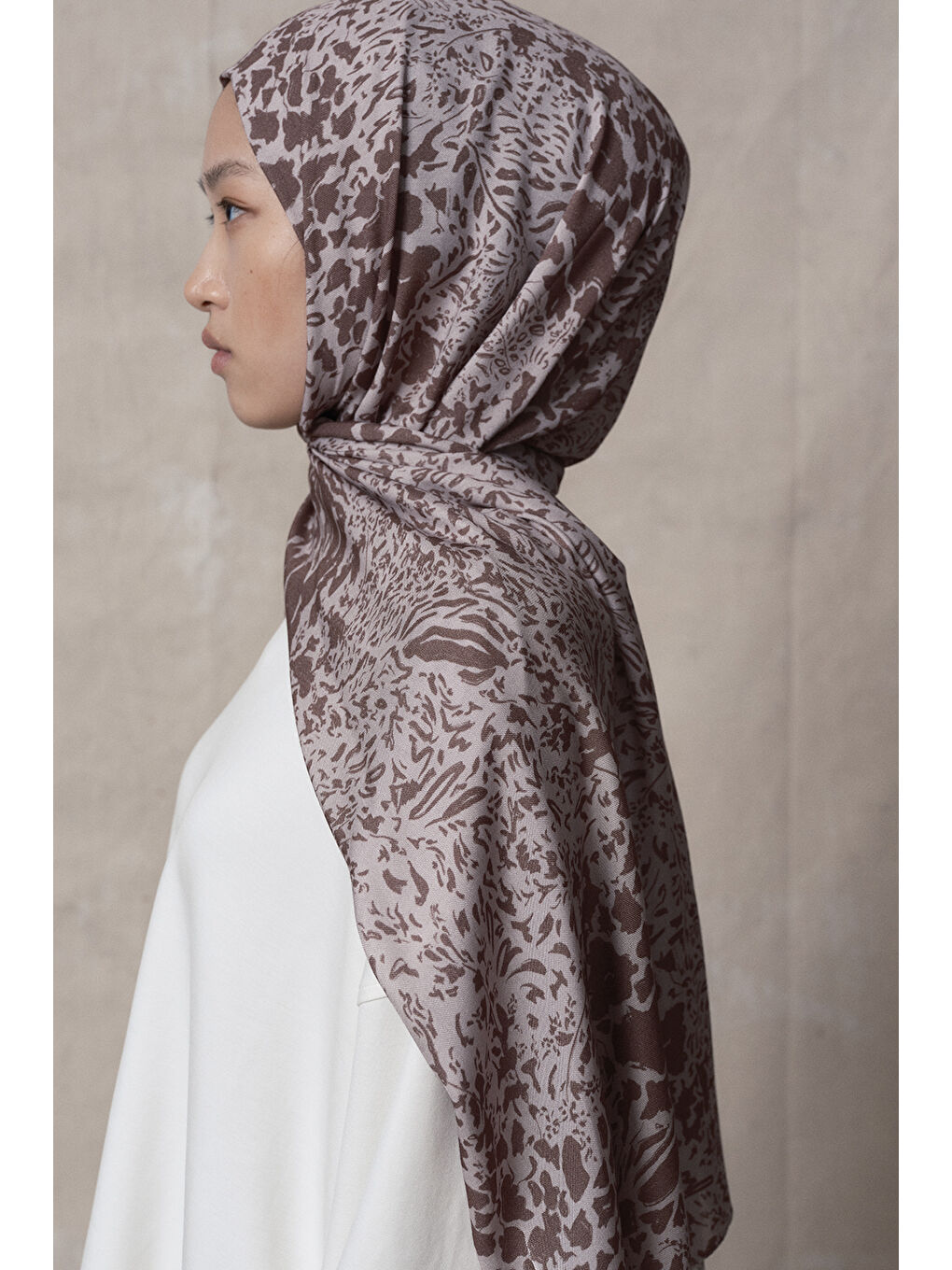 Bej Modal Brush Şal Minimal Pattern Vizon-5