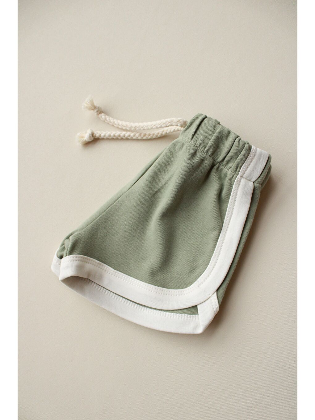 Açık Haki Bağcıklı Şort-2