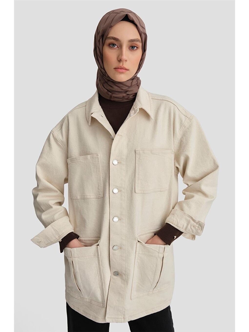 Denim Ceket 24Kd3403 Bej-3