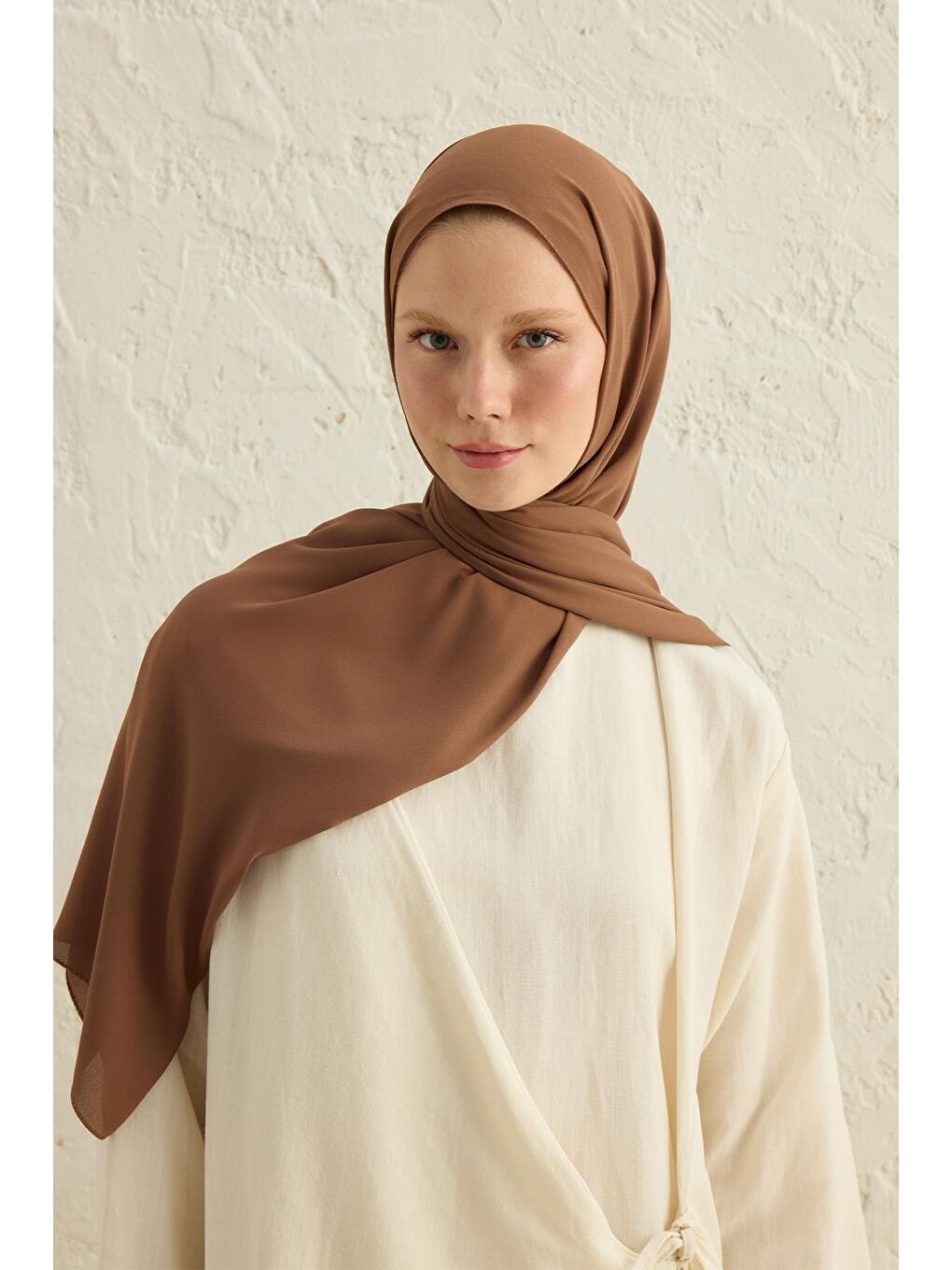 Kahverengi Daily Krep Şal Çikolata Kahve