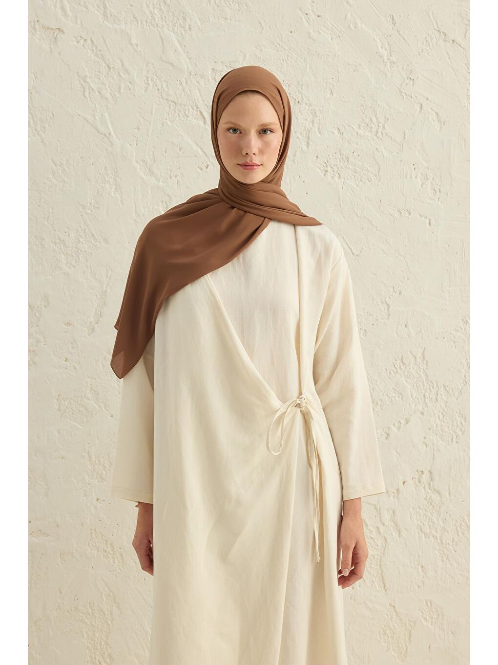 Kahverengi Daily Krep Şal Çikolata Kahve-1