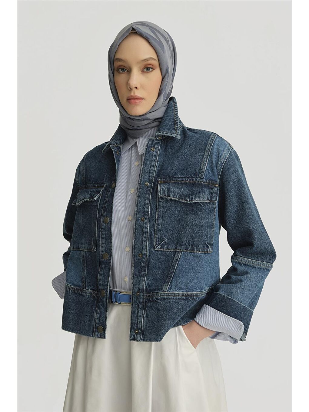 Mavi Patchwork Denim Ceket 25Yd9120 İndigo-2
