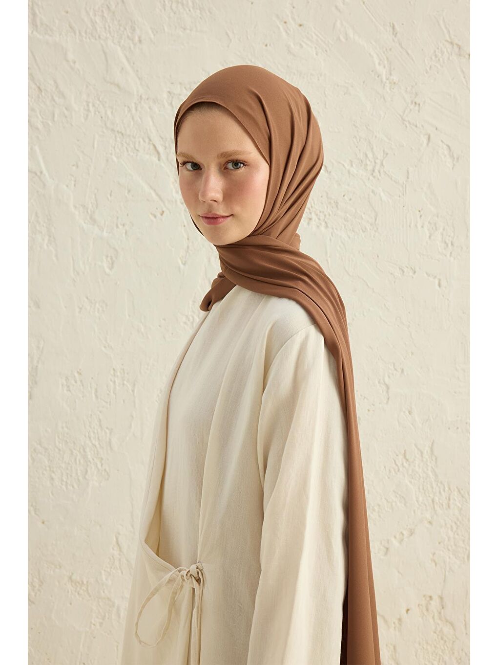 Kahverengi Daily Krep Şal Çikolata Kahve-2