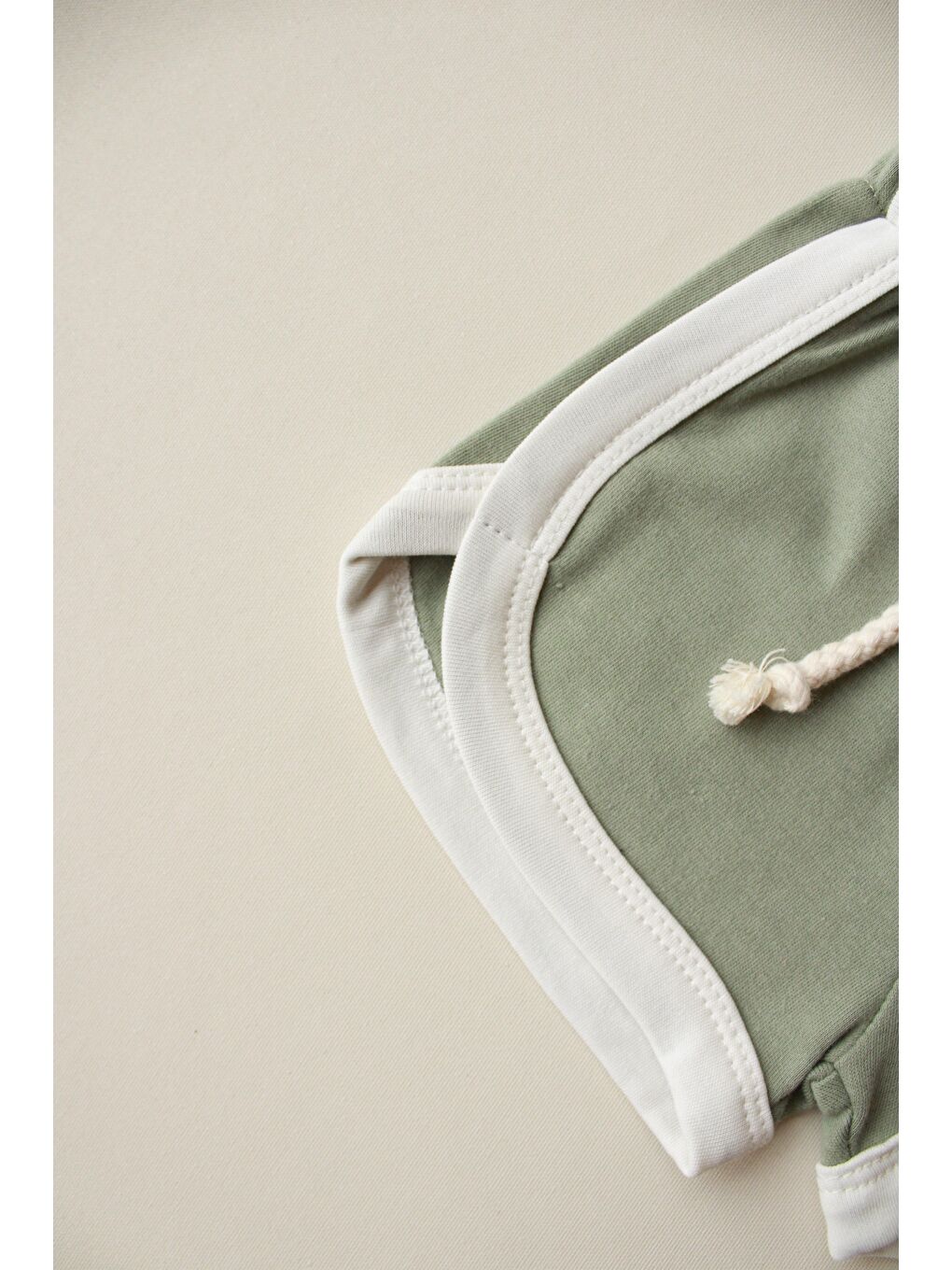 Açık Haki Bağcıklı Şort-3