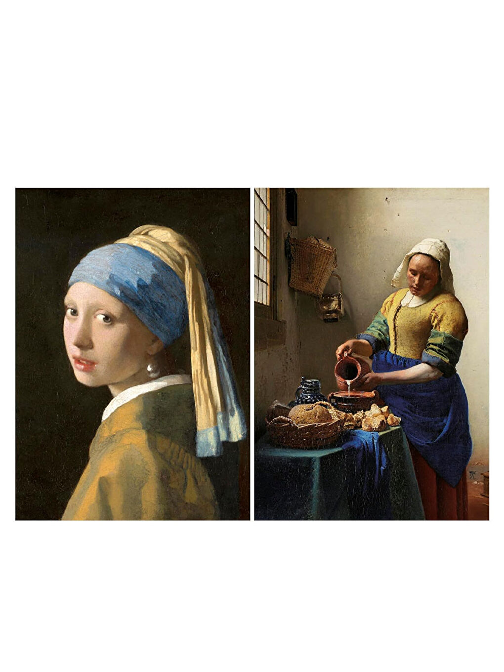 Puzzle 2x1000 Parça İnci Küpeli Kız + Sütçü Kız, Johannes Vermeer 20309-1
